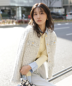 JUSGLITTY(ジャスグリッティー) |配色シャツカラー長袖ニット