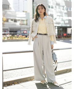 JUSGLITTY(ジャスグリッティー) |配色シャツカラー長袖ニット