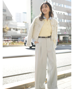 JUSGLITTY(ジャスグリッティー) |配色シャツカラー長袖ニット