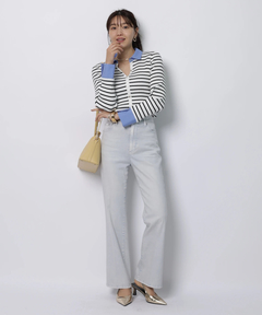 JUSGLITTY(ジャスグリッティー) |配色シャツカラー長袖ニット