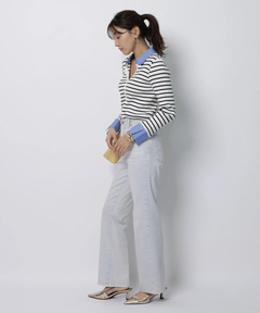 JUSGLITTY(ジャスグリッティー) |配色シャツカラー長袖ニット