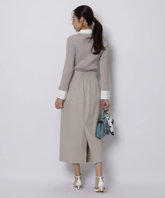 JUSGLITTY(ジャスグリッティー) |配色シャツカラー長袖ニット