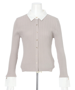 JUSGLITTY(ジャスグリッティー) |配色シャツカラー長袖ニット