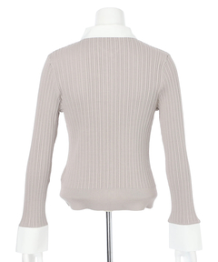 JUSGLITTY(ジャスグリッティー) |配色シャツカラー長袖ニット