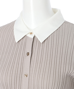 JUSGLITTY(ジャスグリッティー) |配色シャツカラー長袖ニット