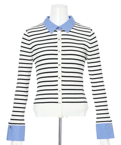 JUSGLITTY(ジャスグリッティー) |配色シャツカラー長袖ニット