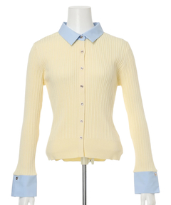 JUSGLITTY(ジャスグリッティー) |配色シャツカラー長袖ニット