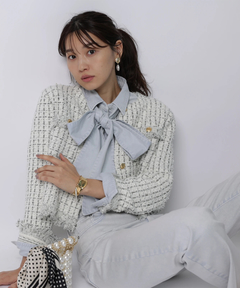 JUSGLITTY(ジャスグリッティー) |ニットツイードパールジャケット