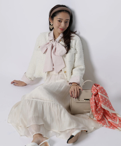 JUSGLITTY(ジャスグリッティー) |ニットツイードパールジャケット