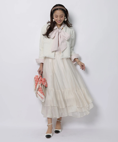 JUSGLITTY(ジャスグリッティー) |ニットツイードパールジャケット