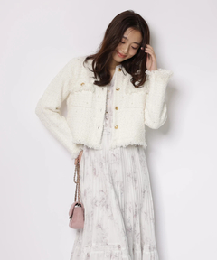 JUSGLITTY(ジャスグリッティー) |ニットツイードパールジャケット