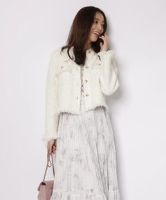 JUSGLITTY(ジャスグリッティー) |ニットツイードパールジャケット