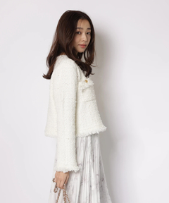 JUSGLITTY(ジャスグリッティー) |ニットツイードパールジャケット