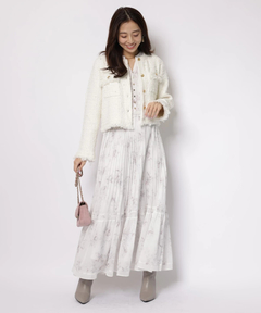 JUSGLITTY(ジャスグリッティー) |ニットツイードパールジャケット