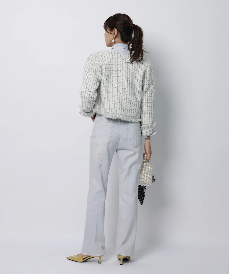 アルページュストーリー　ツイード　パール　ニット　白　カーディガン　ジャケット ニットツイードパールジャケット | カーデ | JUSGLITTY（ジャス