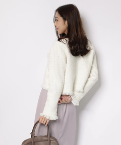 JUSGLITTY(ジャスグリッティー) |ニットツイードパールジャケット