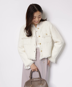JUSGLITTY(ジャスグリッティー) |ニットツイードパールジャケット