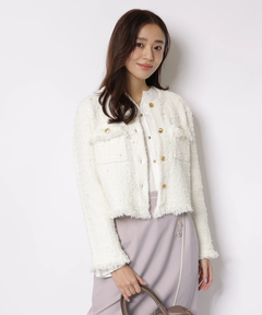 JUSGLITTY(ジャスグリッティー) |ニットツイードパールジャケット