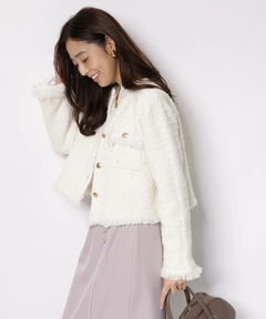 JUSGLITTY(ジャスグリッティー) |ニットツイードパールジャケット