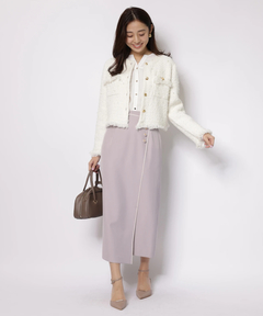 JUSGLITTY(ジャスグリッティー) |ニットツイードパールジャケット