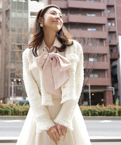 JUSGLITTY(ジャスグリッティー) |ニットツイードパールジャケット