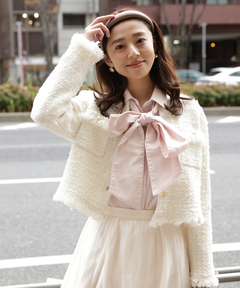 JUSGLITTY(ジャスグリッティー) |ニットツイードパールジャケット