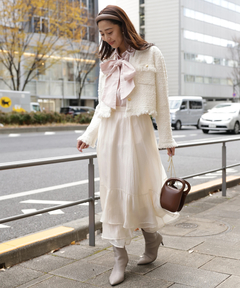 JUSGLITTY(ジャスグリッティー) |ニットツイードパールジャケット