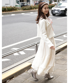 JUSGLITTY(ジャスグリッティー) |ニットツイードパールジャケット