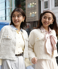 JUSGLITTY(ジャスグリッティー) |ニットツイードパールジャケット