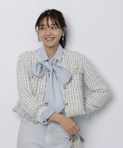 JUSGLITTY(ジャスグリッティー) |ニットツイードパールジャケット