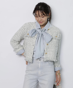 JUSGLITTY(ジャスグリッティー) |ニットツイードパールジャケット