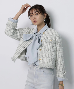JUSGLITTY(ジャスグリッティー) |ニットツイードパールジャケット