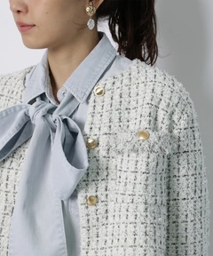 JUSGLITTY(ジャスグリッティー) |ニットツイードパールジャケット