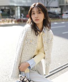 JUSGLITTY(ジャスグリッティー) |ニットツイードパールジャケット