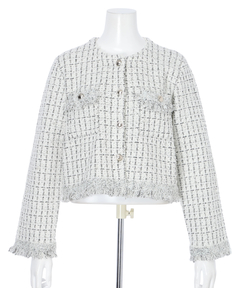 JUSGLITTY(ジャスグリッティー) |ニットツイードパールジャケット