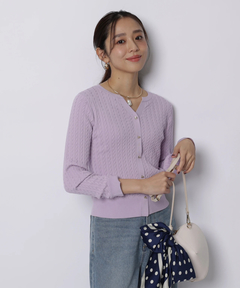 JUSGLITTY(ジャスグリッティー) |【Arpege story限定】スプリングカラーケーブルニット