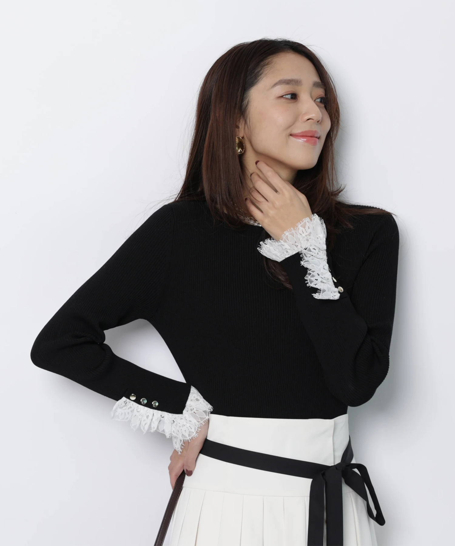 レースカフスリブニット | ニット | JUSGLITTY（ジャスグリッティー