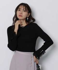 JUSGLITTY(ジャスグリッティー) |レースカフスリブニット