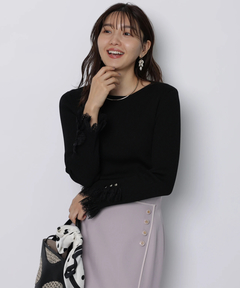 JUSGLITTY(ジャスグリッティー) |レースカフスリブニット