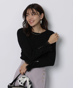 JUSGLITTY(ジャスグリッティー) |レースカフスリブニット