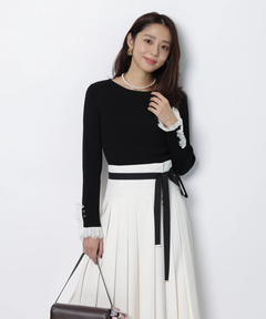 JUSGLITTY(ジャスグリッティー) |レースカフスリブニット