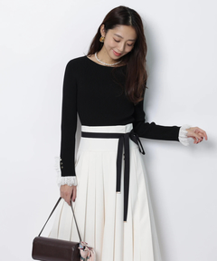 JUSGLITTY(ジャスグリッティー) |レースカフスリブニット