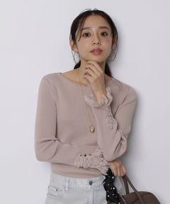 JUSGLITTY(ジャスグリッティー) |レースカフスリブニット