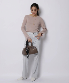 JUSGLITTY(ジャスグリッティー) |レースカフスリブニット