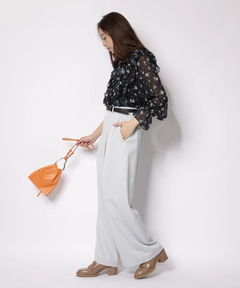 JUSGLITTY(ジャスグリッティー) |プリントフリルショートブラウス