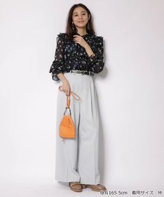 JUSGLITTY(ジャスグリッティー) |プリントフリルショートブラウス