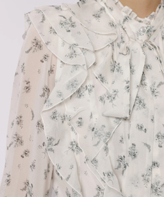 JUSGLITTY(ジャスグリッティー) |プリントフリルショートブラウス