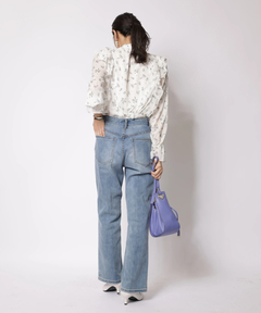 JUSGLITTY(ジャスグリッティー) |プリントフリルショートブラウス