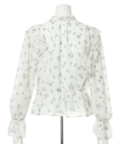 JUSGLITTY(ジャスグリッティー) |プリントフリルショートブラウス