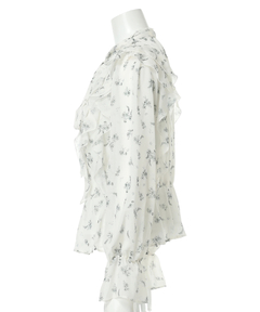 JUSGLITTY(ジャスグリッティー) |プリントフリルショートブラウス